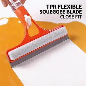 Multi-functional silicone water spray glass scraper, household window scraper, three-in-one squeegee