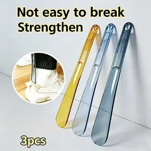 3pcs Long Handle Shoe Horns, Durable Thick Material, Easy to Use for Seniors, Pregnant Women, Kids, Travelers, Space-Saving Design