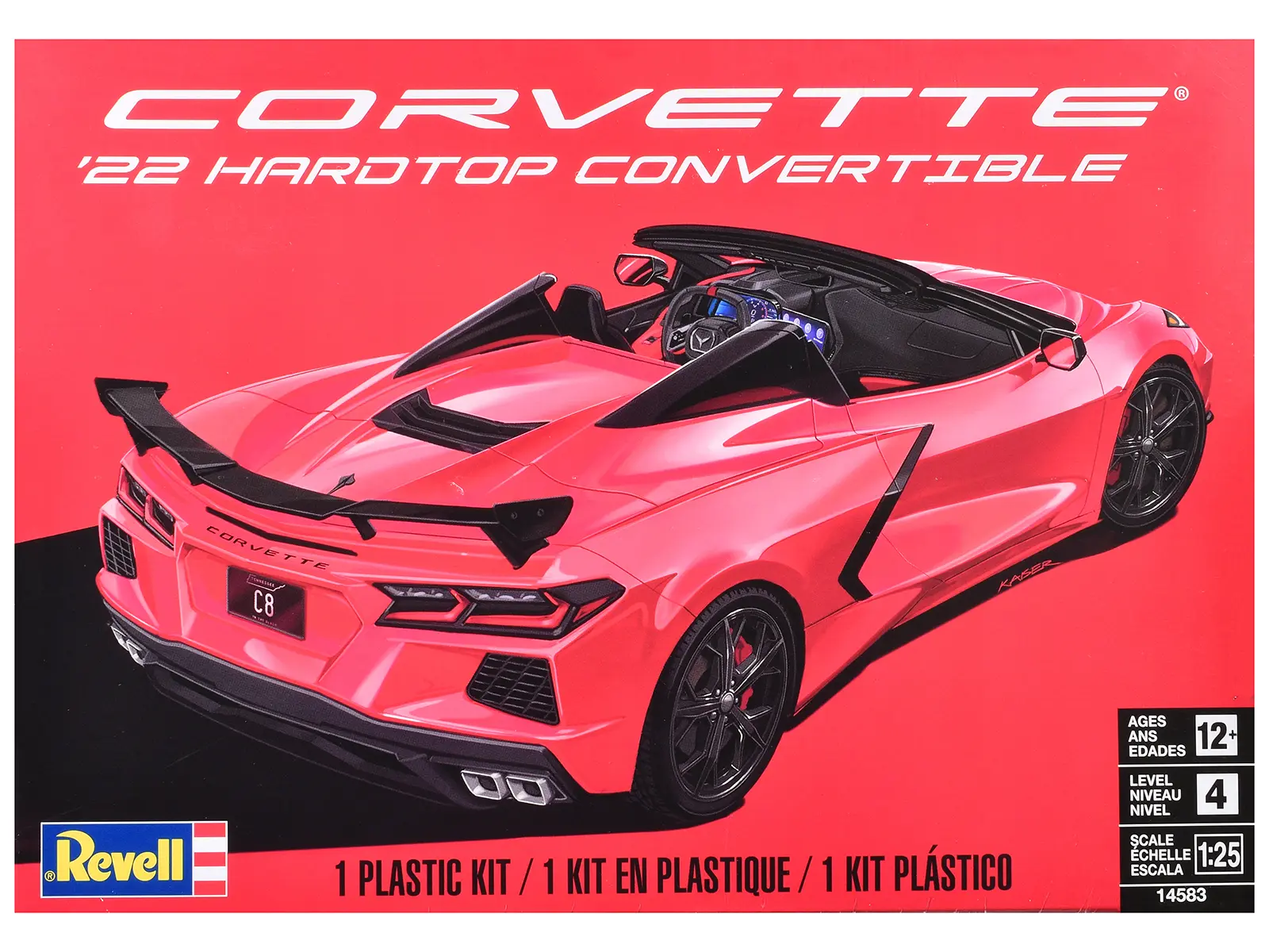 Level 4 2022 Chevrolet Corvette C8 Hardtop Convertible 1/25 Scale Model by Revell