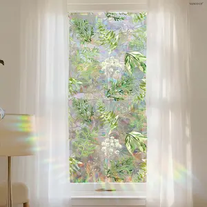 1Pc (45*100cm) Large Size Colorful Plants Window Sticker, Static Glass Window Decor Sticker for Kids Room