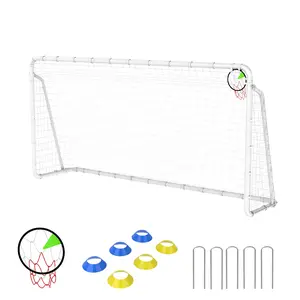 6X12FT Soccer Goal for Backyard Kids Portable Soccer Net with High-Strength Nets Football Balls Football Accessories