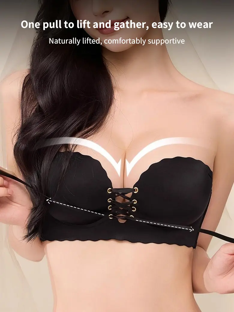 Product Introduction of VVL Women's Lifts & Minimizes Wireless Push-Up Bra with Adjustable Detachable Straps Comfort Seamless Side Support for Daily Wear 26