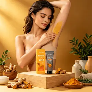 Turmeric Hair Removal Cream, Moisturizing and Cleansing Body Skin, Gentle and Comfortable Daily Care, Soft Touch Hair Remover