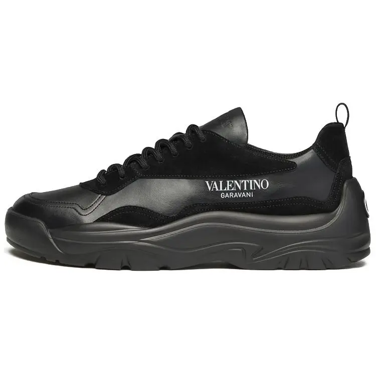 Valentino Gumboy Men's Closed Low-Top Athletic Trainer - Comfortable Thick Sole, Black Trending Footwear, House White Official Maison Mihara Verifiable Shoes with Credentials & Global Authentication, Sports Shoes