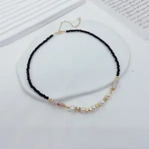 Yvda Night Chime Pearl Necklace XL076042 - Faceted Crystal, Shoushan Stone, Freshwater Pearl