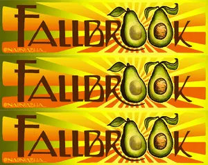 Fallbrook Avocados all-weather vinyl decal bumper sticker