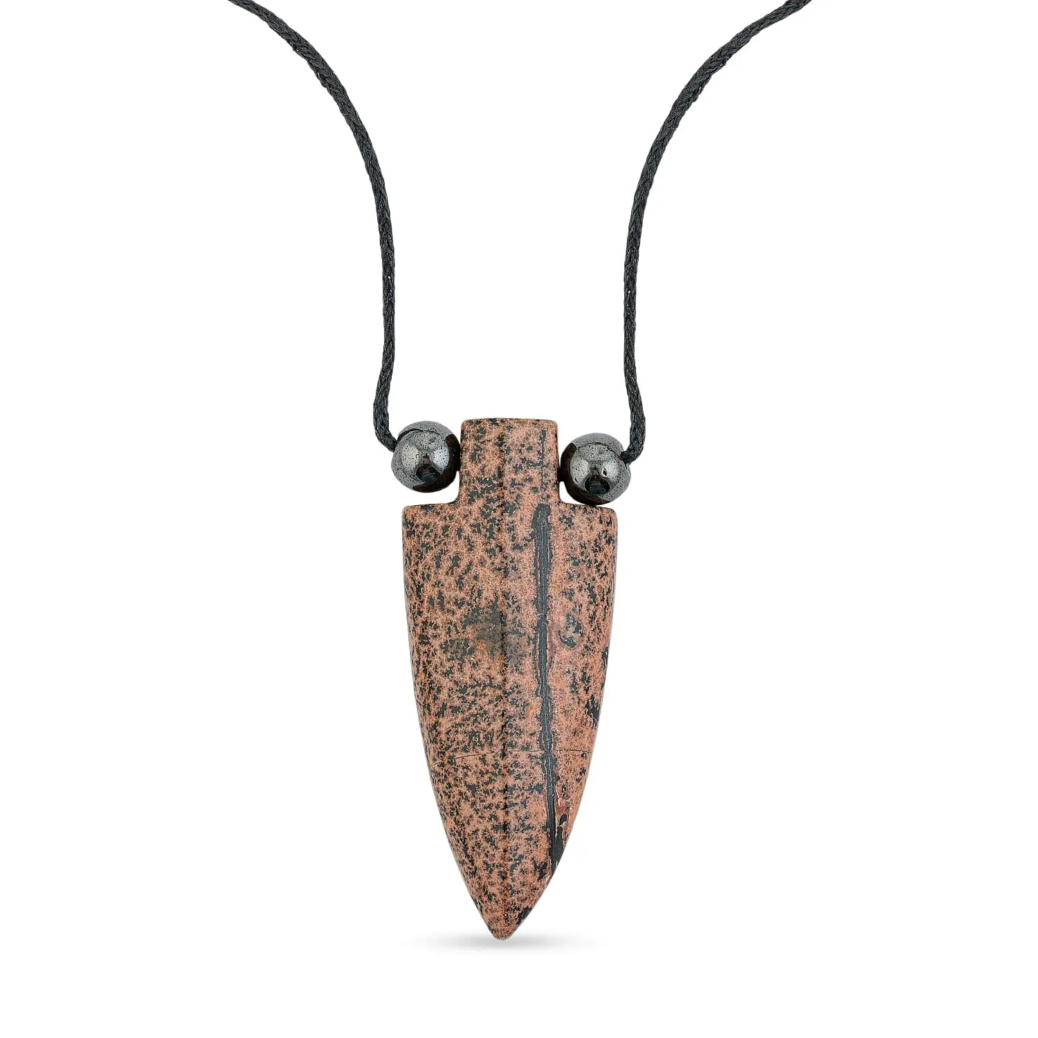 Arrowhead Lapis Jasper Cord Necklace (24 Inches) 50.00 ctw