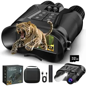 Night Vision Goggles, 3.2” HD Screen, 2625FT View Range, 5000mAh Battery, 7 IR Levels, 8X Zoom, 128GB - 4K Night Vision Binoculars Gift Set with Compass for Wildlife and Security