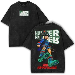 ToolHeaven Gon HXH Wild Hunter Boy – Vintage Washed  Tee with Green Aura Fighter Graphic, Hunter Anime Inspired Streetwear & Retro Shonen Aesthetic
