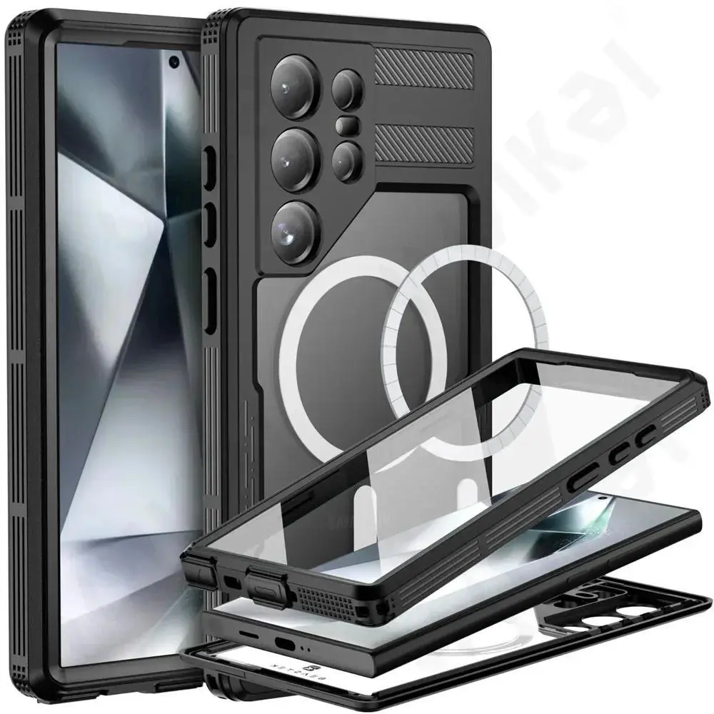Fin Case For Galaxy S26 S25 S24 S23 Ultra Plus Waterproof Shockproof IP68 Underwater Built Screen Protector Anti-Scratch 360 Cover