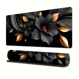 Vintage Flower Pattern Mouse Pad, 1 Count Rectangle Gaming Mouse Pad, Anti-slip Mousepad, Desk Keyboard Mouse Mat, Desk Accessories for Home Office