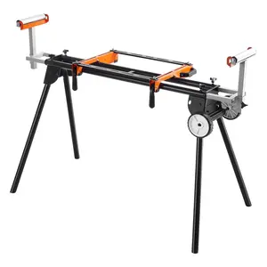 Miter Saw Stand With 550 Lbs Load Capacity, Steel Construction, Collapsible And Portable Folding Stand For Miter Saws, Adjustable Height, Heavy Duty, Universal Mounting Brackets, Suitable For Workshop And Jobsite