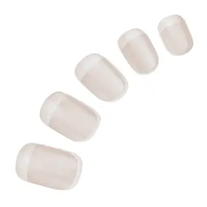 DASHING DIVA Homecoming Instant Press-Ons | Medium Square - Light Nude with White French Tips