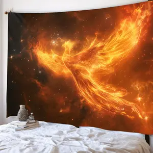 Polyester Boho Tapestry Wall Hanging - Mystical Starry Sky Boho Aesthetic Backdrop, Living Room Bedroom Decor, No Electricity Needed, Easy Hang, Instant Decor