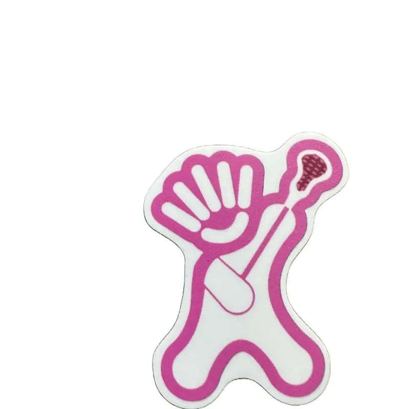 Lacrosse Stick Figure Sticker Vinyl Waterproof Fun Pink Cute Sticker Sports