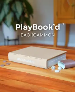 3D-Printed Backgammon Book Game – Premium Folding Travel Set, Compact Book-Style Design, High-Quality Board & Pieces, Minimalist Shelf Display – Part of the Book Game Collection for Home, Travel & Gifts