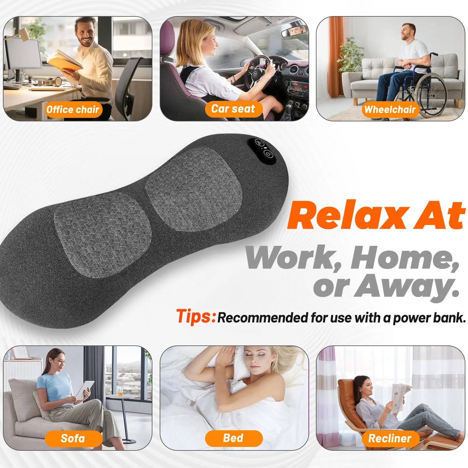 CXGTCI 3 in 1 Lumbar Pillow,Smooth Triple Fusion Electric Back Massager with Vibration & Heat for Bed,Chair - TikTok Shop CXGTCI 3 in 1 Lumbar Pillow,Smooth Triple Fusion Electric Back Massager with Vibration & Heat for Bed,Chair - TikTok Shop