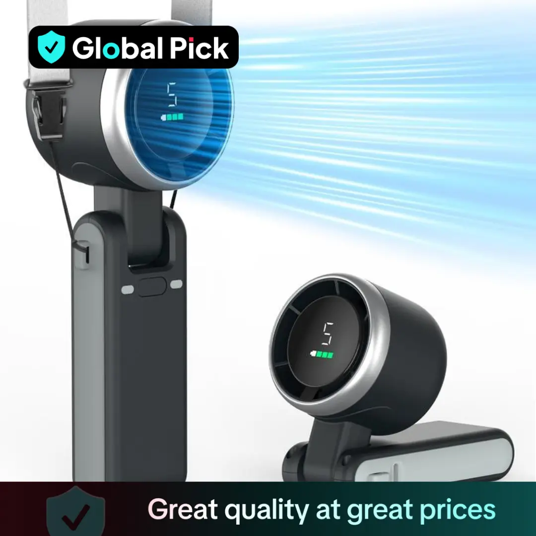 Portable Handheld Turbo Fan, 3600mAh 2A USB Rechargeable Mini Pocket Fan, 5 Speed Personal Fan for Travel, Outdoor, Home, Office
