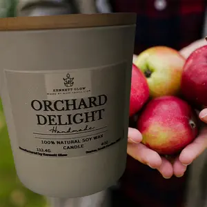 Kennett Glow Orchard Delight Handmade Candle 100% Natural Soy Wax 4oz Scented with Apples