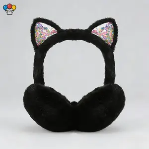 HER-Fluffy Winter Earmuffs for Women Girls Kids Plush Ear Warmer Cold Weather Fleece Lined Ear Protection Soft Warm Ear Covers Outdoor Ski Snowboard