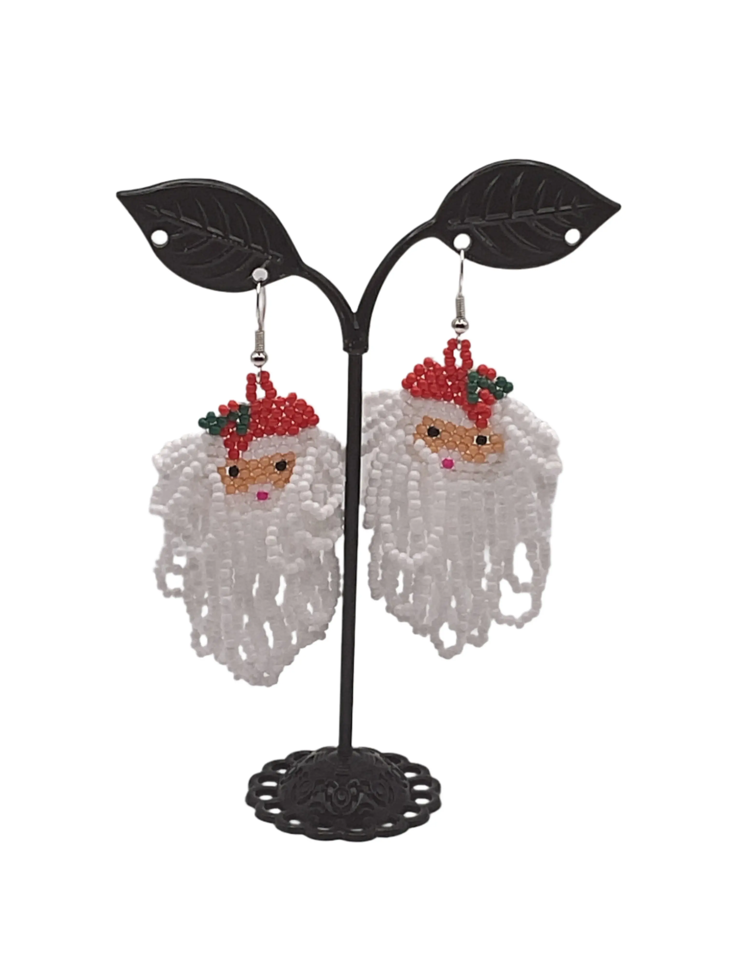 Santa Claus Beaded Earrings