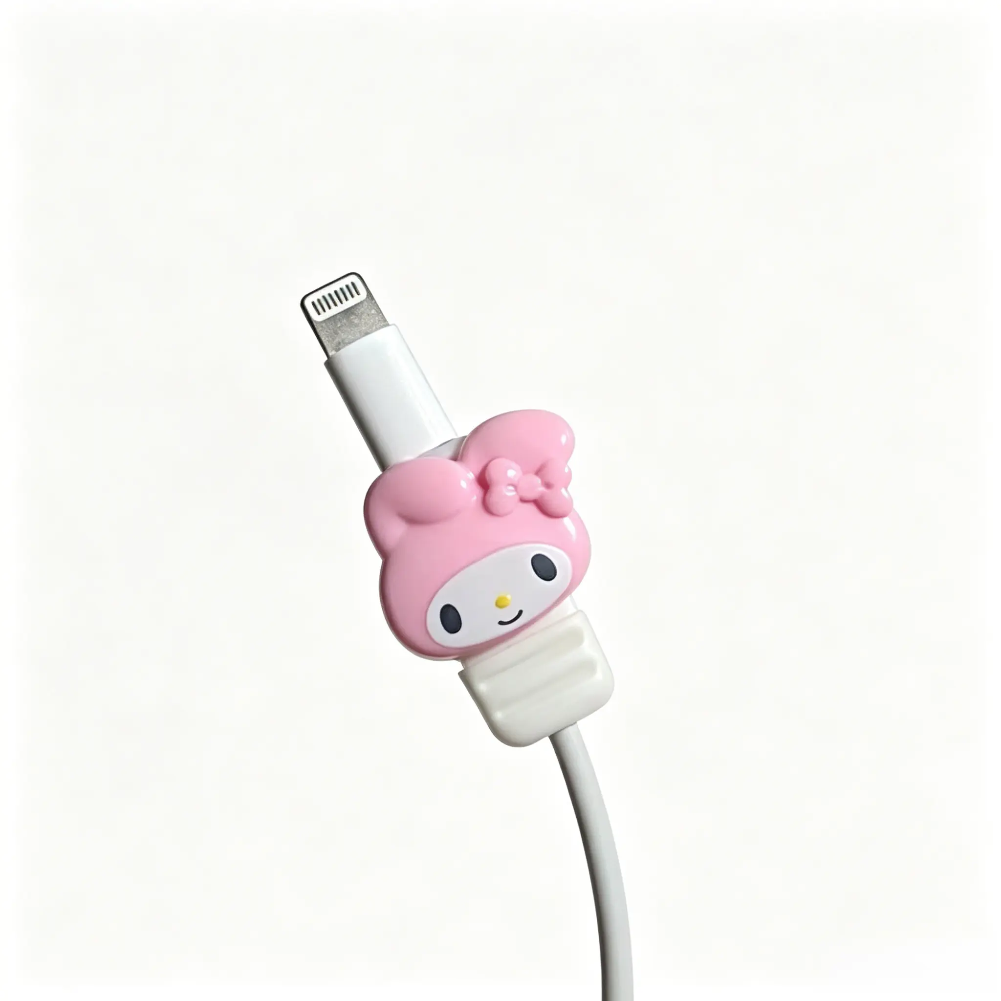 Sanrio My Melody Flexible Silicone Phone Cable Protective Sleeve - Cute Cartoon Cable Bite, Handheld Anti-Break Connector Cover, Universal Phone Accessories for Cellphone Charging Cords