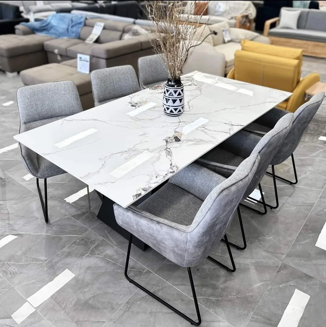 GLOSS CERAMIC TOP DINING TABLE SET