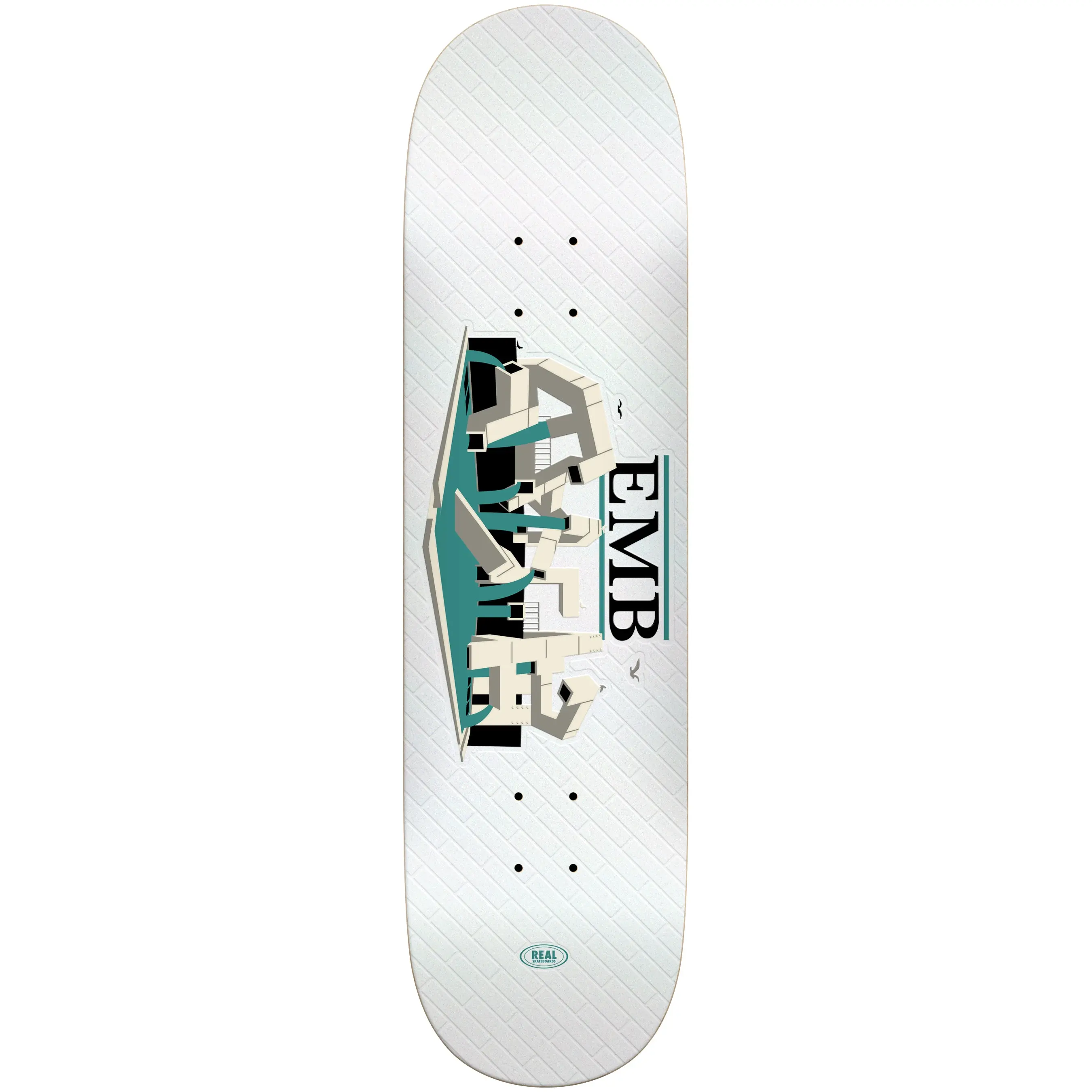 Real Skateboard Deck EMB White 8.25" x 32"