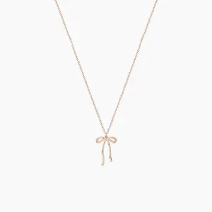 Cider [3 colors, size One Size-One Size] RHINESTONE DECOR BOWKNOT PENDANT NECKLACE