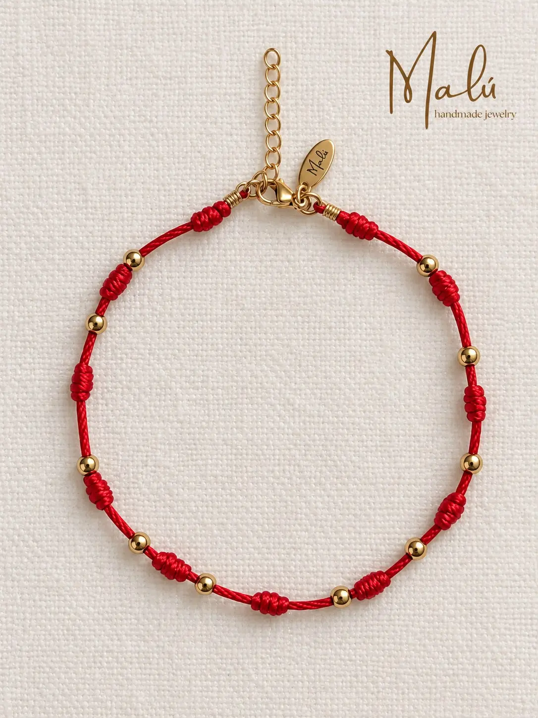 Noir Golden-Tone Anklet Handmade Anklet | tobillera hilo rojo | Everyday Fashion Design