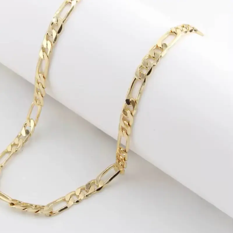 18-Inch 3mm 14K Gold-Plated Figaro Chain