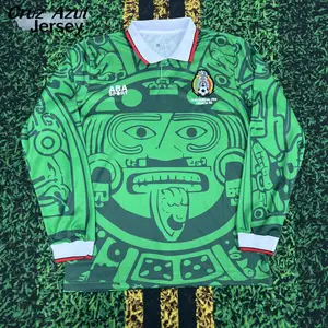1998 World Cup Mexico National Team Green Long-Sleeved Soccer Jersey