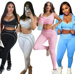 Fashion Sleeveless Sports Vest High-Waist Hip-Lifting Tummy Control Yoga Outfit