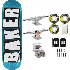 Baker Skateboard Stained Blue B2 Shape 8.5" Independent Satori Premium Kit