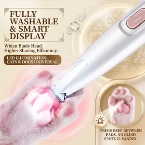 Rechargeable Pet Hair Trimmer Kit, Cordless Quiet Dog & Cat Grooming Clipper, Waterproof Low Noise Pet Paw Shaver with LED Light, Portable Pet Grooming Tool.Perfect Holiday Gifts for Family & Friends tiktokshopspringglowup