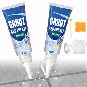 Tile Grout Repair Kit, 2 Pack  Drying Grout Filler for Bathroom, Kitchen, Shower, Versatile Triple Use with Grout Sealer, Replace Grout Pen for Restore and Renew Tile Joints Line (Grey)