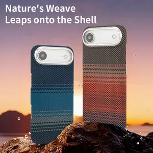 Suitable for the new Apple iPhone 17Air phone case, Kevlar aramid carbon fiber material phone case supports magsafe ultra-thin and simple business matte anti drop heat dissipation magnetic suction 17air phone protective cover