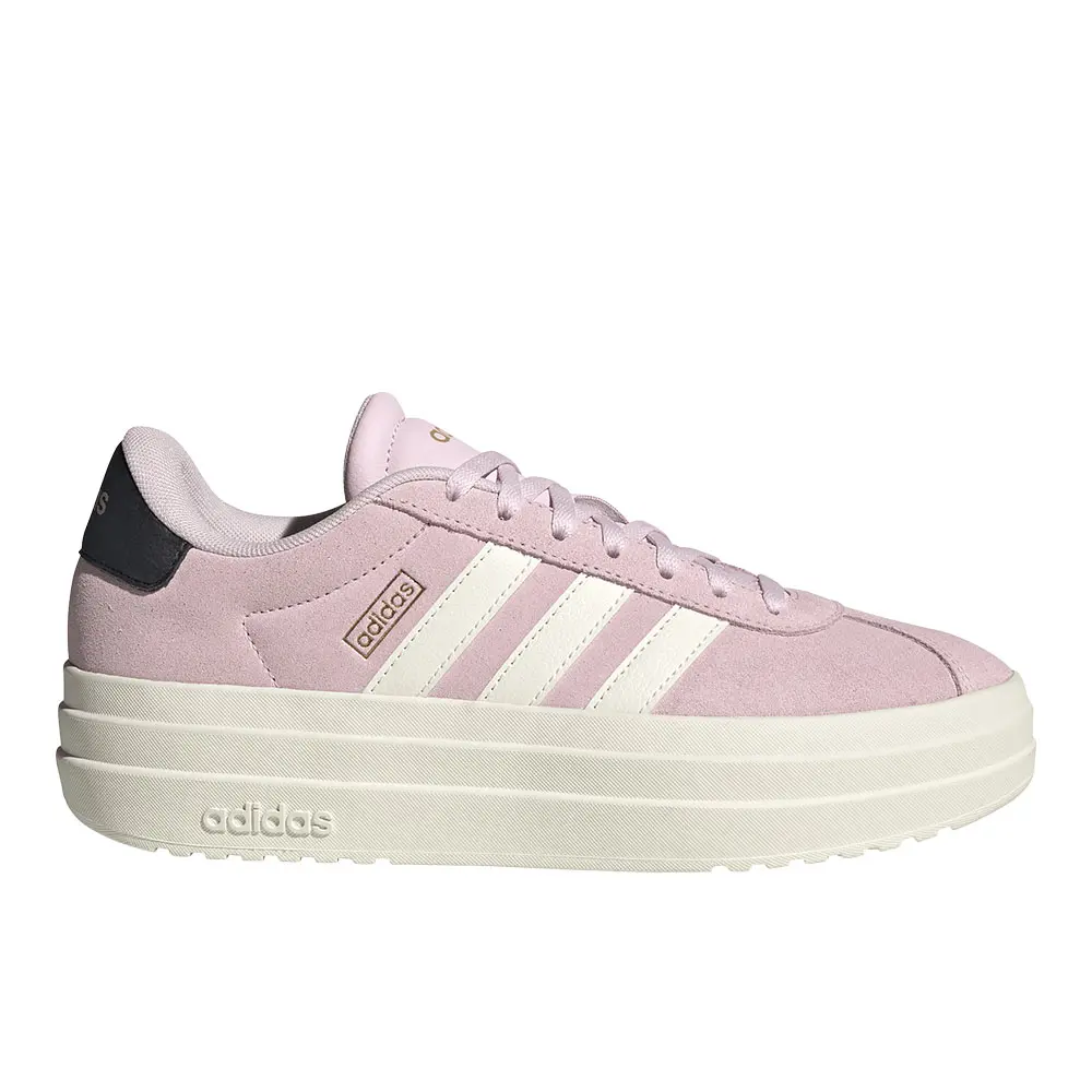 adidas Womens Vl Court Bold Lace Up Sneakers Shoes Casual - Pink