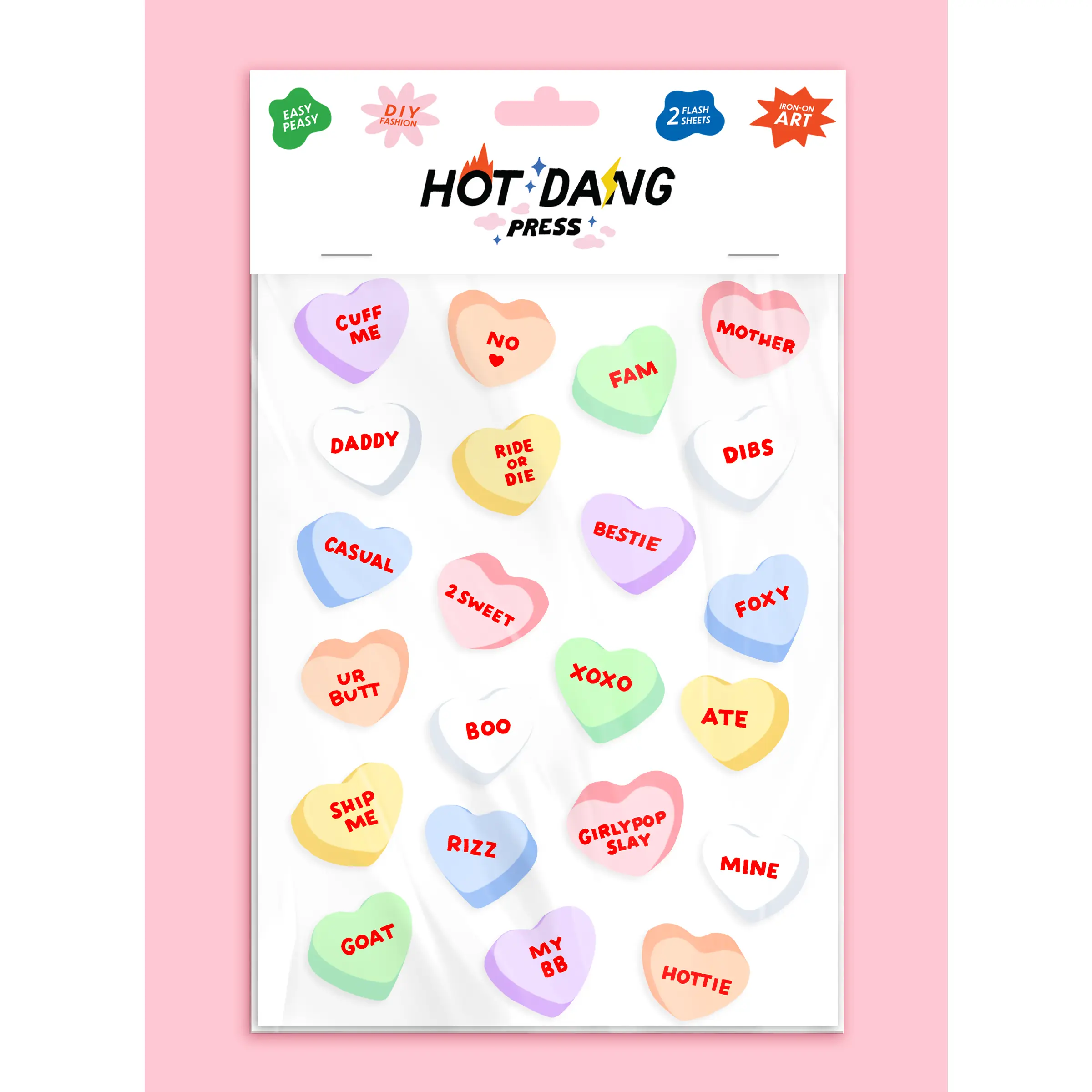 Conversation Hearts Sheet Set
