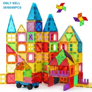 Magnetic Building Blocks Toy Set 38/68/88 Pieces, Building Block Sets, Creative Magnetic Blocks, Kids Stem Toy for Hand-Eye Coordination & Creativity, Random Color Birthday Gift