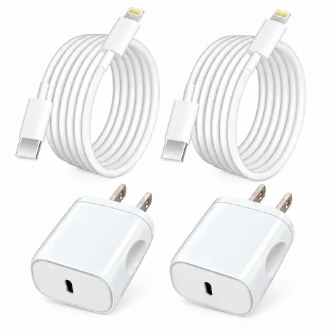 SANPRIO 2-Pack 20W Type C Charger Block Set, Portable Fast Charging Tablet Chargers & Adapters with 1.8m/6ft USB-C to Lightning Cable for iPhone, iPad, Charger Set