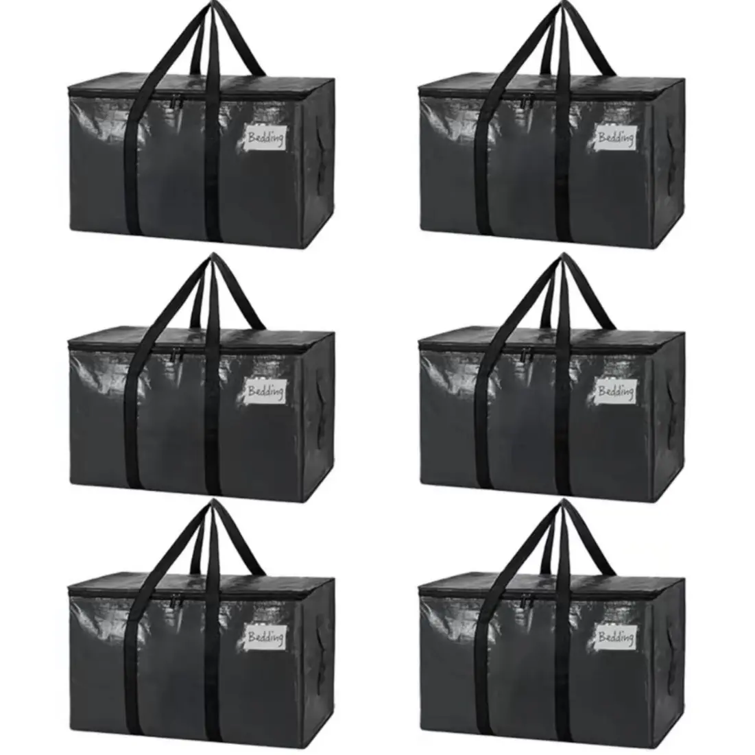 Oversized Large Polyester Storage Bags - Blue Heavy-Duty Foldable Totes with Visible Labels, Wrap-Around Handles, Smooth Closet Organization, Scratch-Free Dustproof Design, Garage & Moving Box Alternative for Seasonal Changes