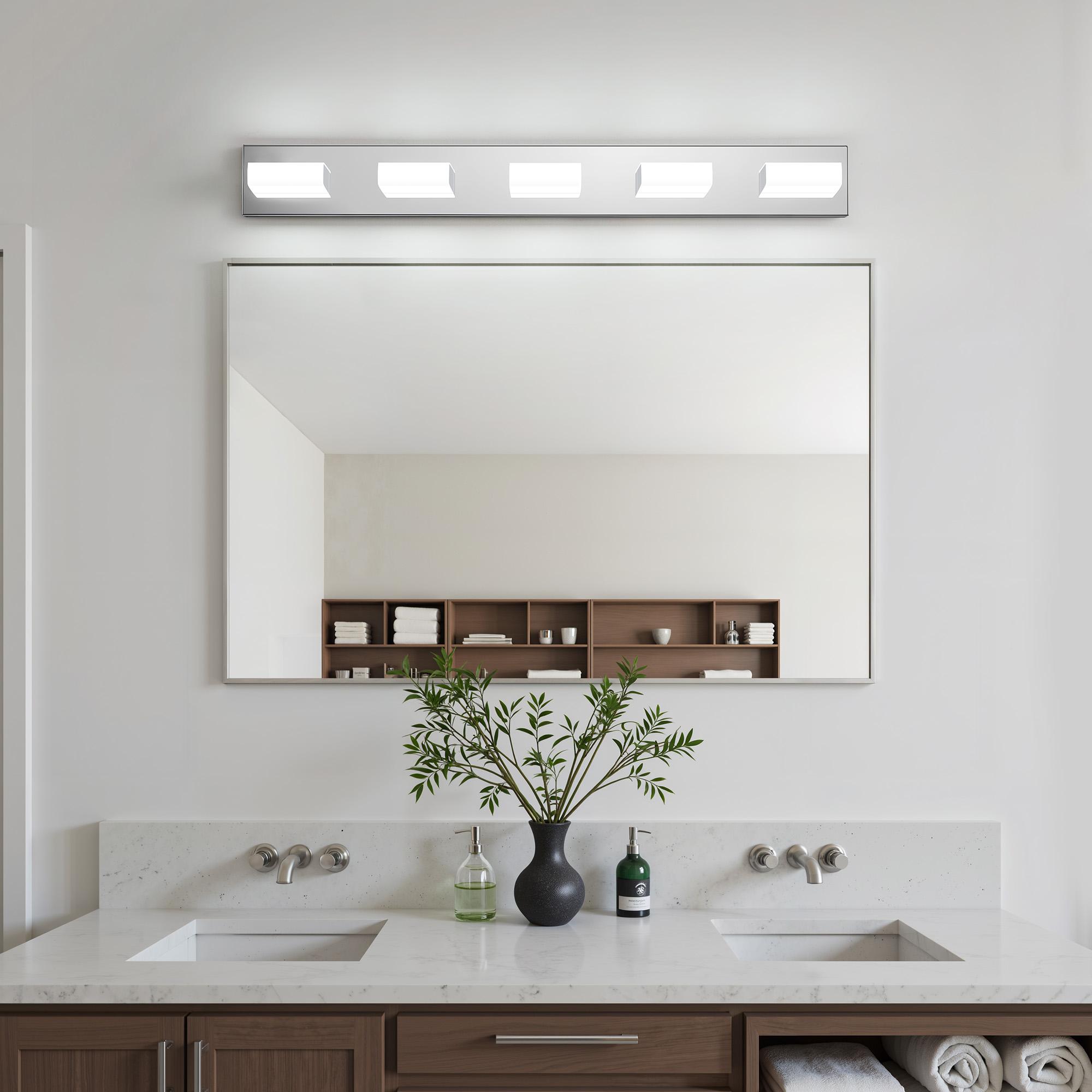 KDG LED Modern Bathroom Vanity Light Fixtures, 4 Lights Matte Black 5000K Wall Lighting Over Mirror, Lights for Dressing Room, Bedroom