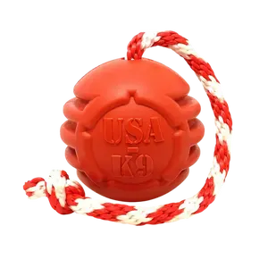 USA-K9 Stars and Stripes Rubber Dog Toy | K9 Handler Reward Toy | Red | USA Made