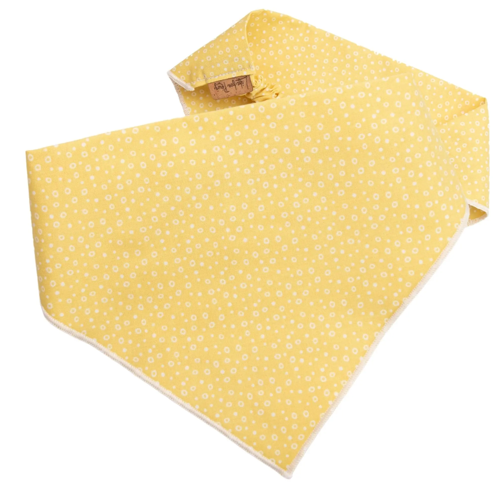 Scrunchie Dog Bandana – Yellow Dots Embroidered
