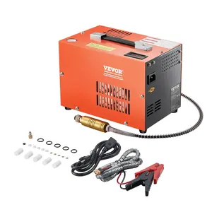 VEVOR PCP Air Compressor,  , 4500PSI/30Mpa Portable PCP Airgun Compressor with Built-in Converter & Fan Cooling System, DC12V/AC120V Manual-Stop Air Rifle, Paintball and Scuba Tank Compressor Pump