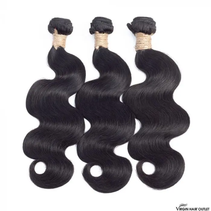 Virgin Hair Outlet 12A 100% Human Peruvian Body Wave Hair Extensions, 3 Bundles Set, Wavy Texture, Minimal Shedding, Heat Resistant, Three Bundles