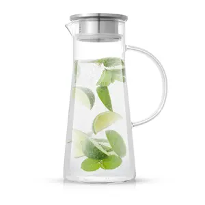 JoyJolt Breeze 50-oz Glass Water Pitcher with S S Lid