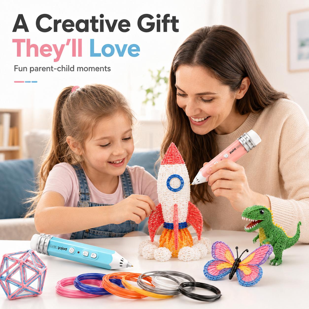 Bubbleverse 3D Pen Set for Kids, Low Heat Child-Safe 3D Pen with USB, 10 Rolls 50cm PCL Filament Refills, PLA Filament Bundle, Includes Stencil Book & Guide, STEM Arts Crafts Birthday Present for Ages 6+ Bubbleverse 3D Pen Set for Kids, Low Heat Child-Safe 3D Pen with USB, 10 Rolls 50cm PCL Filament Refills, PLA Filament Bundle, Includes Stencil Book & Guide, STEM Arts Crafts Birthday Present for Ages 6+