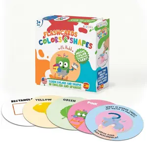 Kidrox Colors & Shapes Flashcards for Toddlers – Learn Colors & Shapes in English & Spanish | 40 Double-Sided Cards + 10 Magic Water Reveal Cards | Bilingual Educational Game for Kids Ages 3+